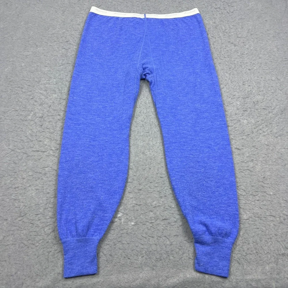 VTG DuoFold Thermal Shirt Pants Set Mens XL Blue Wool Blend Long Underwear 2 USA